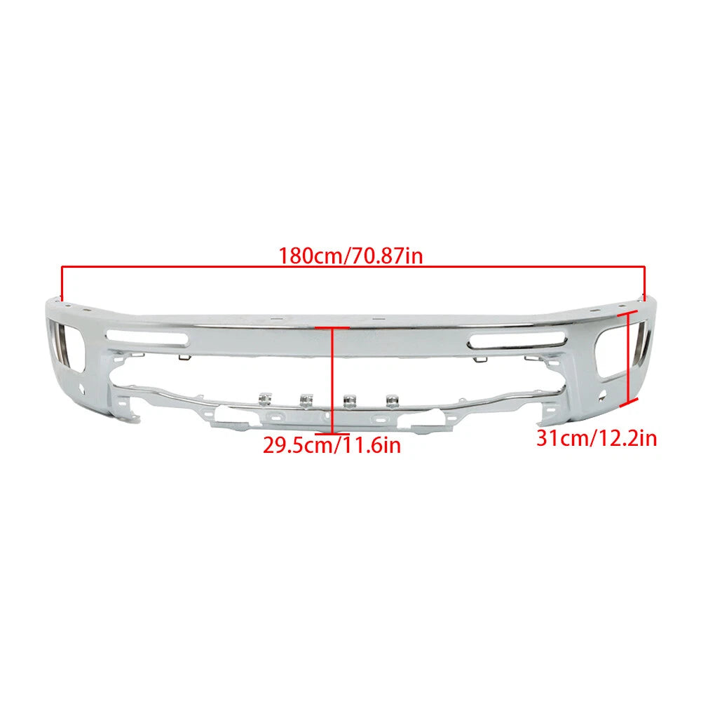 Front Chrome Bumper for Ford Ranger (2019–2023) with Sensor Holes