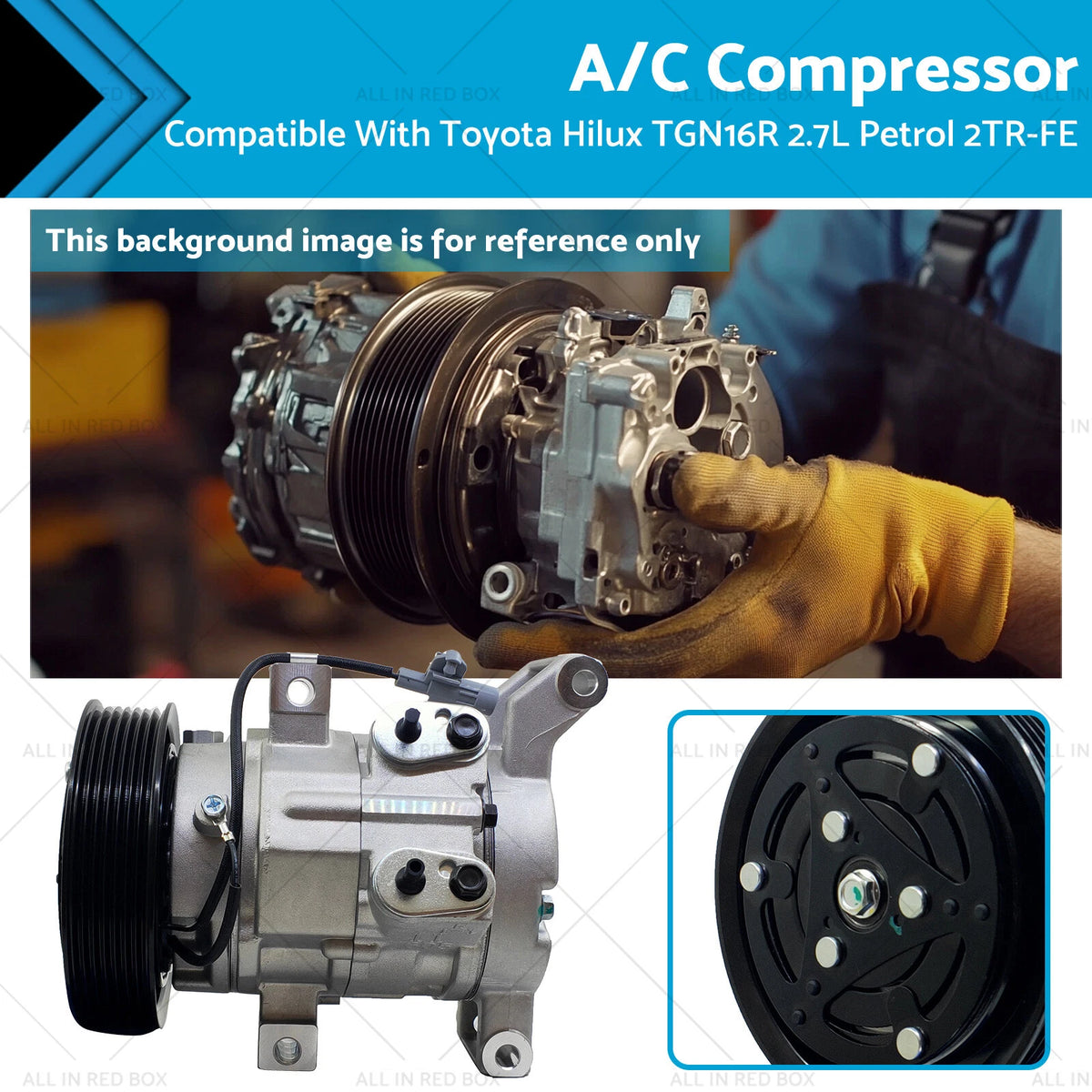 A/C Compressor for Toyota Hilux TGN16R 2.7L Petrol 2TR-FE (2008–2015)