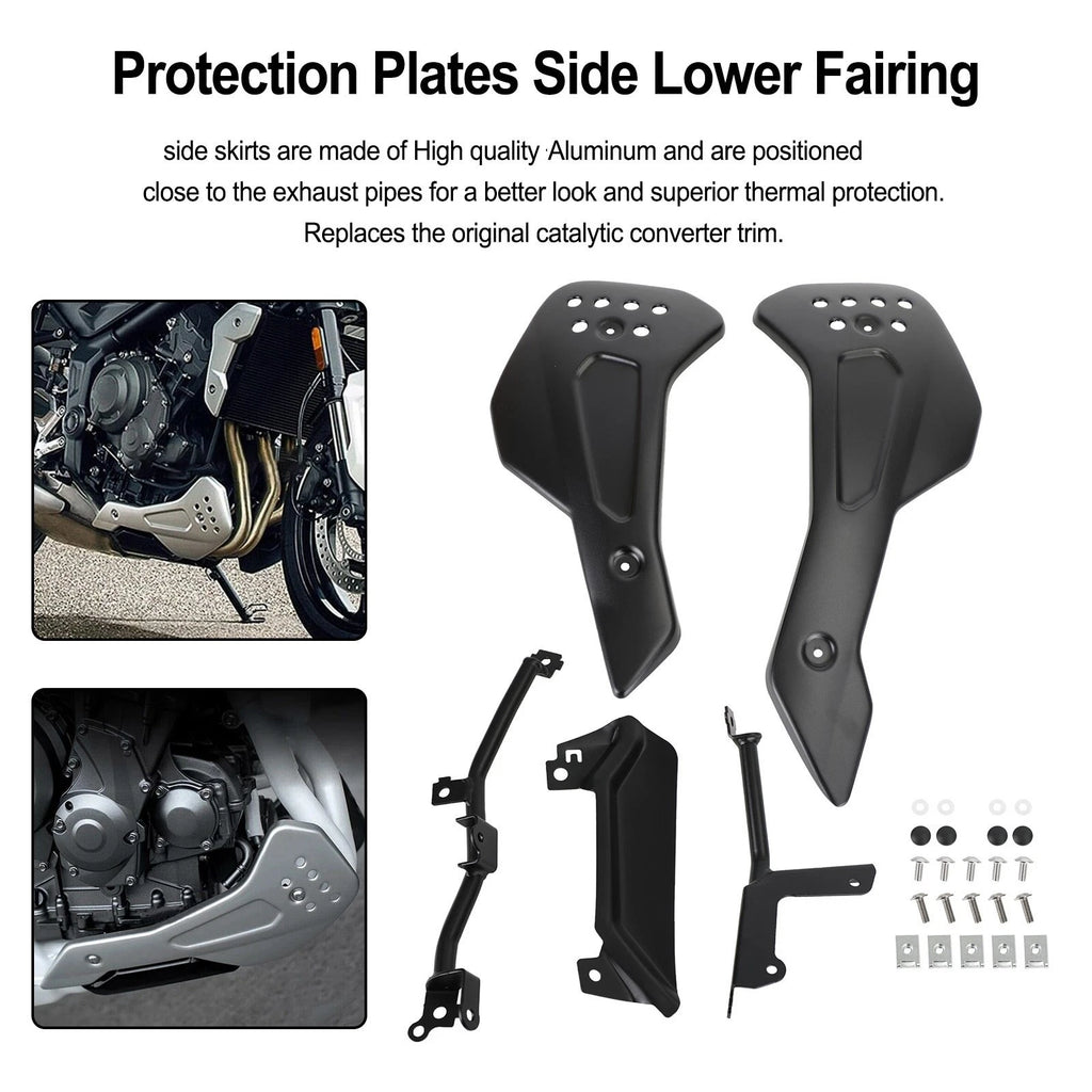 Lower Engine Belly Protection Plates for Trident 660 (2021) - Black