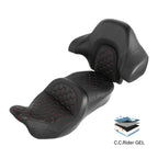 Driver Passenger Gel Seat Backrest for Harley Street Road Glide (2014-2023)