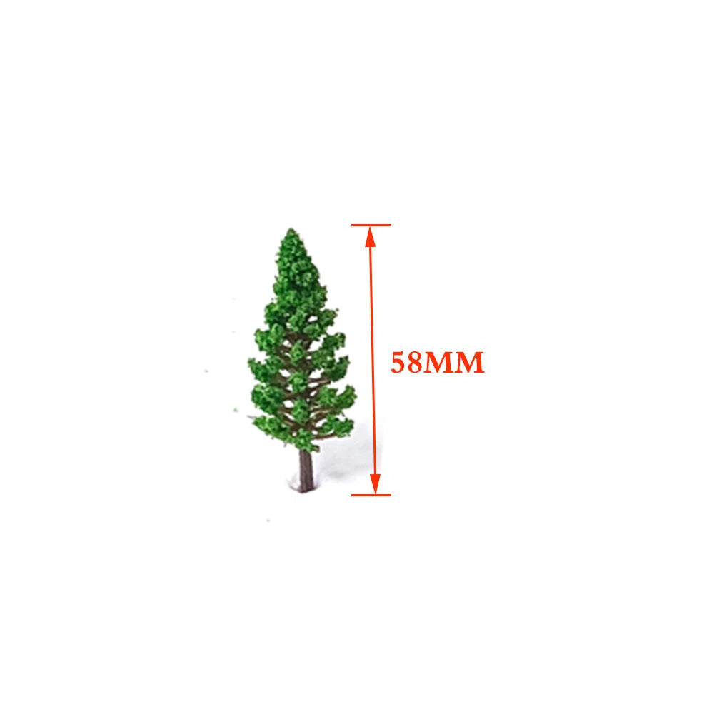 40pcs Model Pine Trees for HO OO Scale Train Railroad Landscape (58mm)