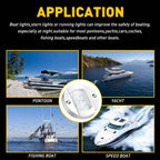 6 LEDs Round White Marine RV Boat Courtesy Lights for Various Models