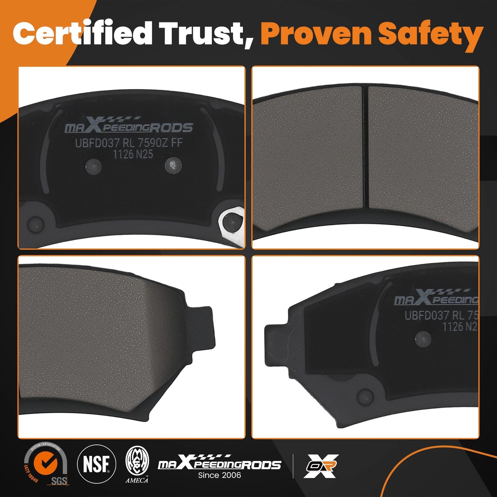 Front Ceramic Brake Pads Set for Chevrolet Impala/Monte Carlo/Venture (1997–2005)