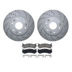 Front Brake Kit Set of 4 330mm Drilled Disc Rotors TRW Ceramic Pads for Chevrolet GMC