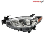 Left Headlight for Mazda 6 (2014–2017) Halogen Clear Lens Black Housing