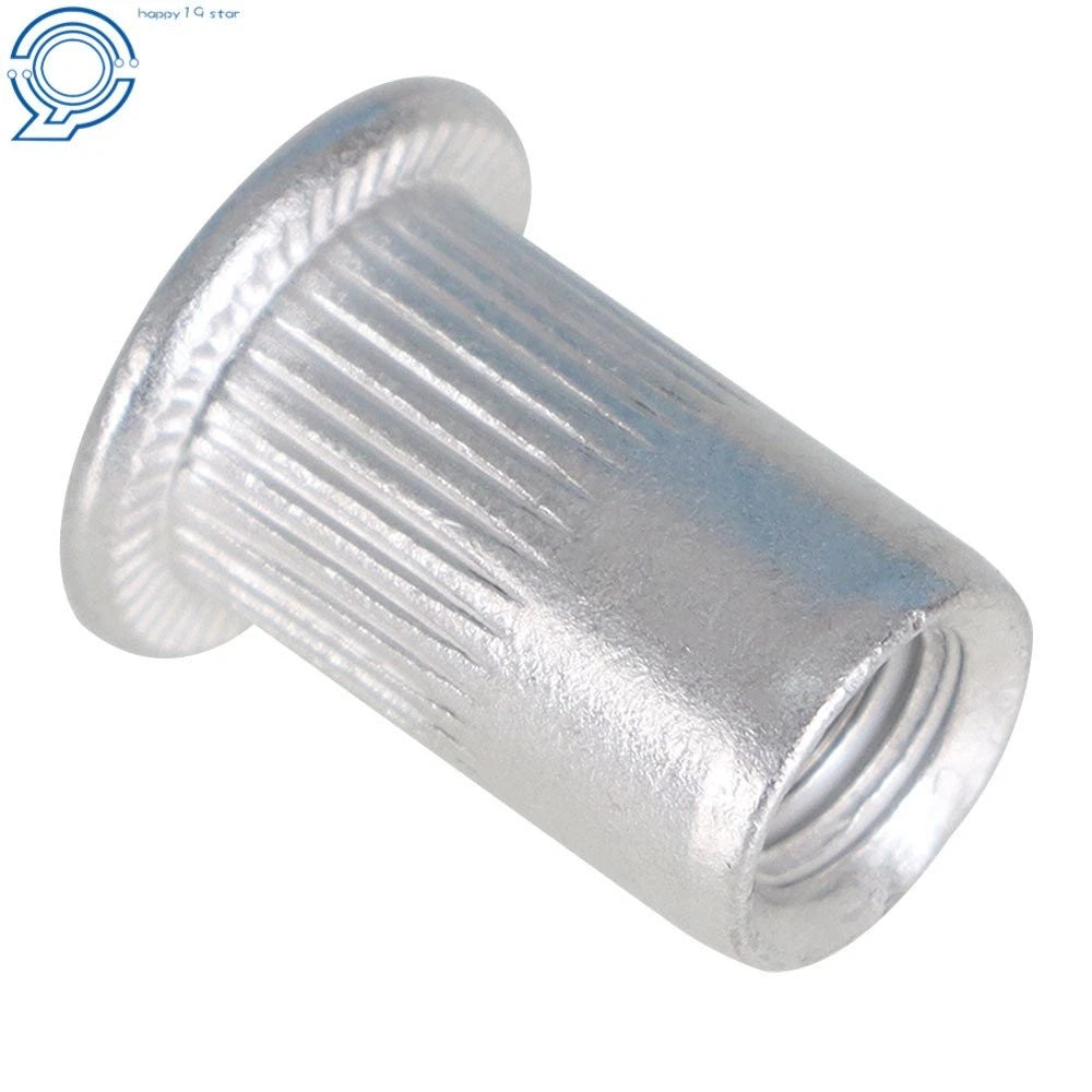 100 Pack Aluminum Flat Head Rivet Nut Insert for Metric M6