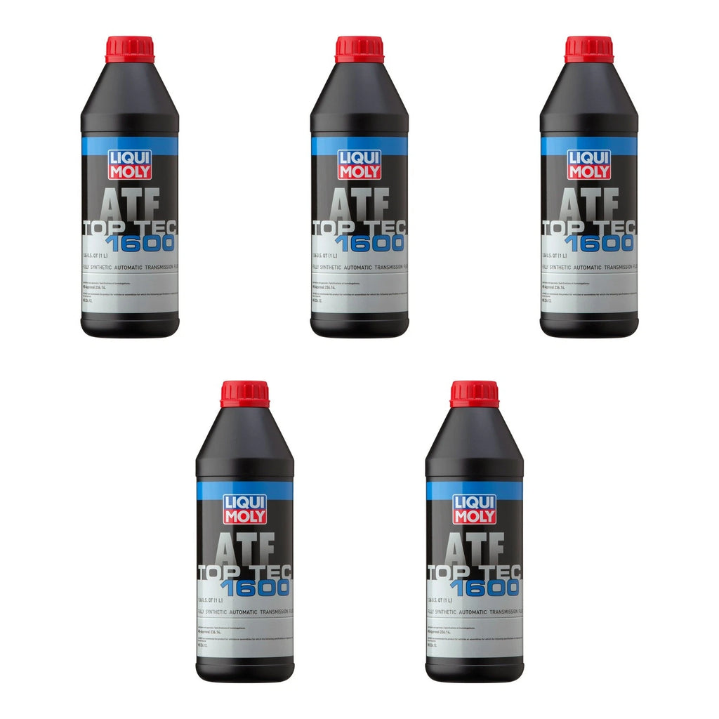 Set of 5 Liqui Moly Top Tec ATF 1600 Automatic Transmission Fluid (5L)