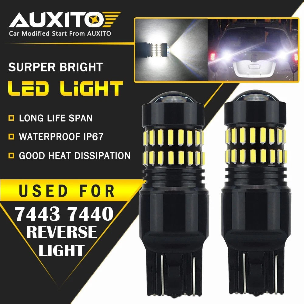 2X LED Backup Reverse Light Bulbs for AUXITO 7440 7441 (6000K)
