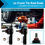 2X Front Tie Rod Ends for Mitsubishi Lancer GL CE ES (1995–2007)