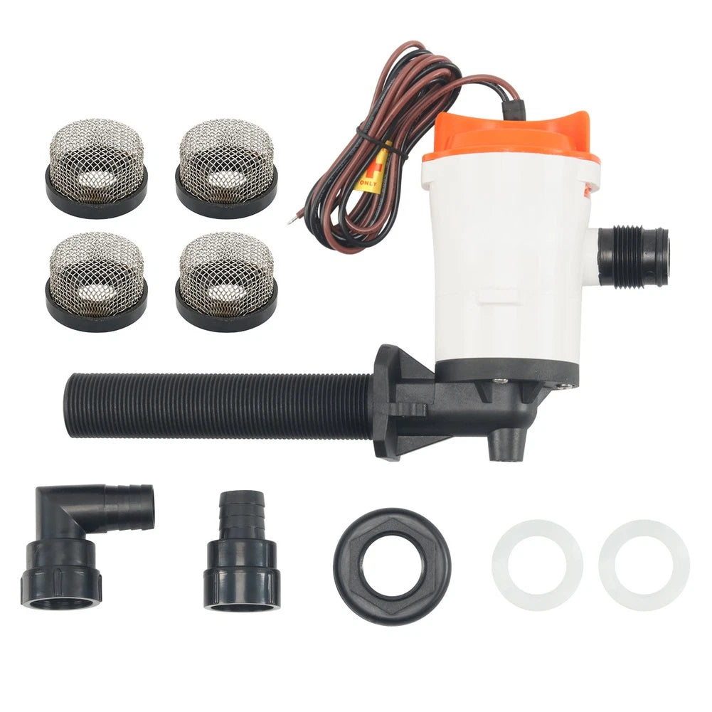 800GPH Submersible Baitwell Pump for Marine (12V, 19mm Outlet)