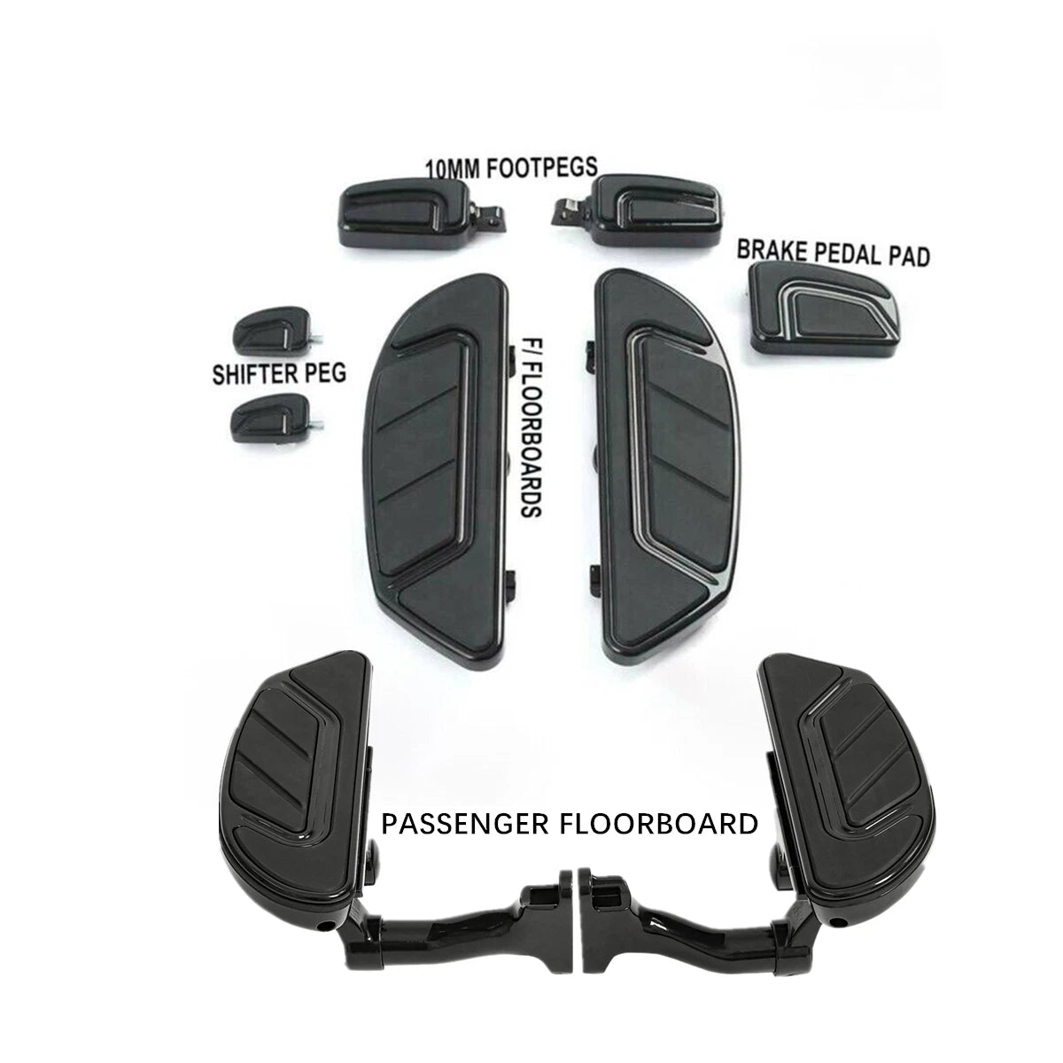 Rider Passenger Floorboard Brake Pedal Shifter Pegs for Harley Road Glide (1993–2024)