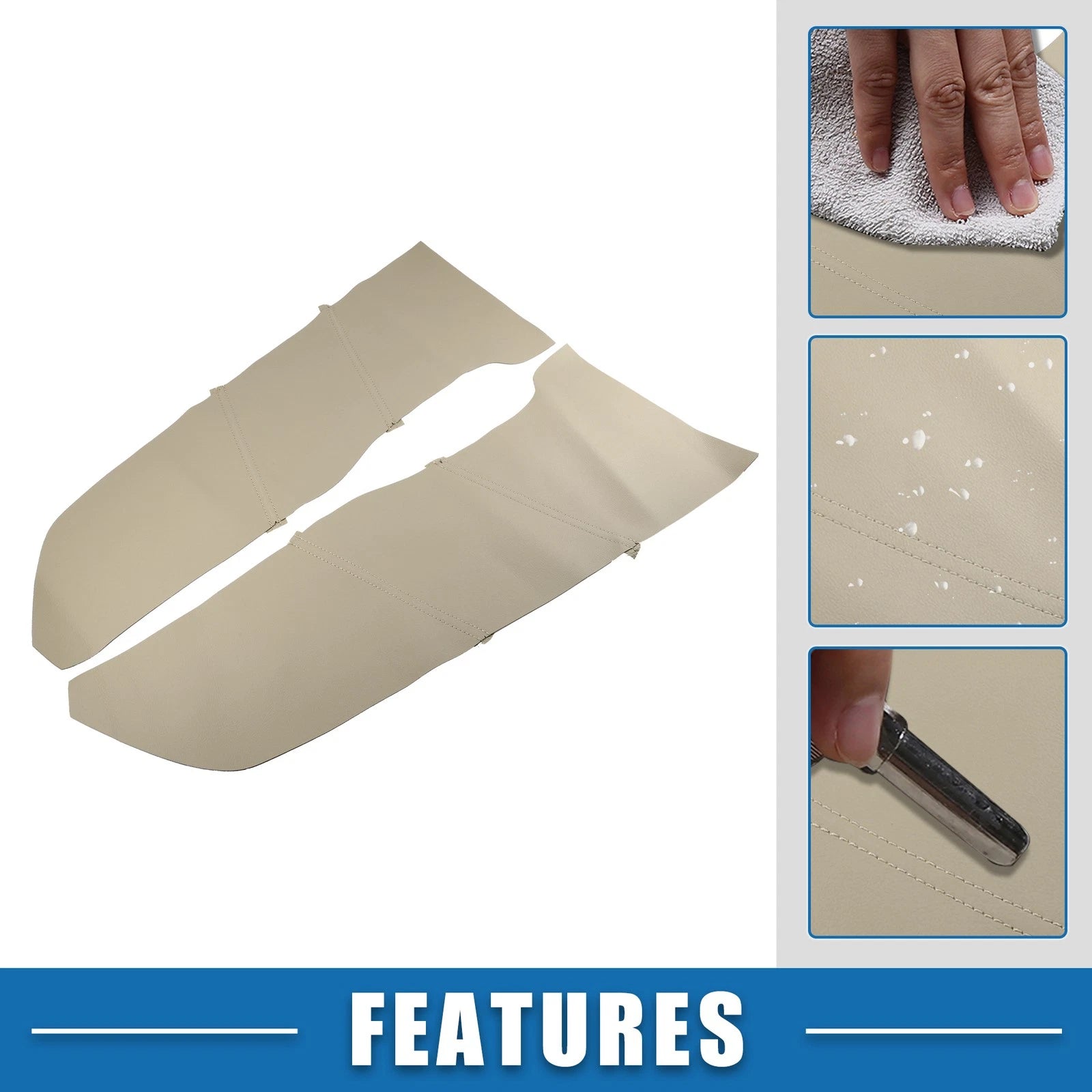 Set of 2 Front Door Panel Armrest Covers for Honda Accord (2008–2012) Beige