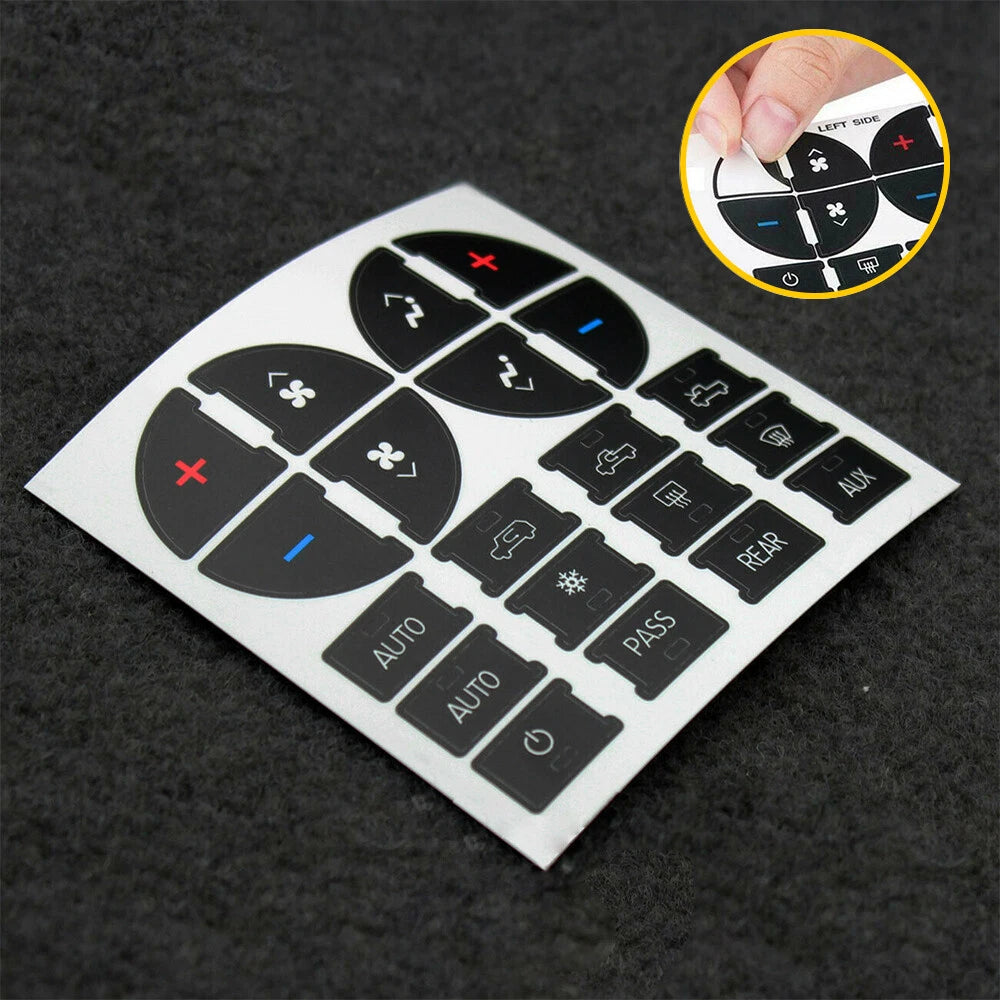 Dual Climate Control Button Decal Kit for GMC Chevy Buick 