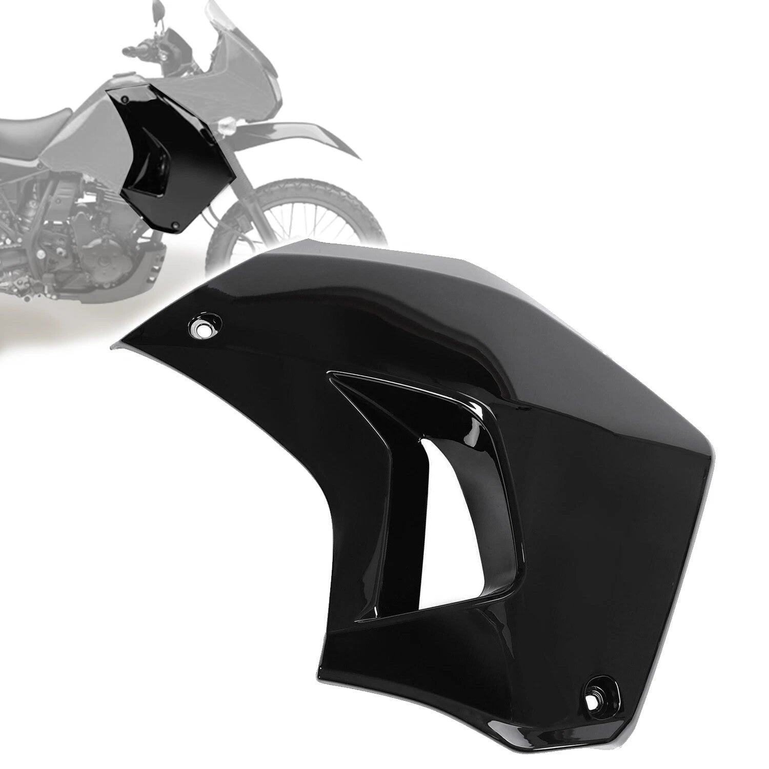 Right Side Radiator Shroud for Kawasaki KLR650 (2008–2018) Black Painted