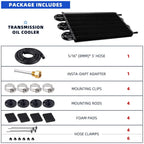 6 Rows Universal Aluminum Transmission Oil Cooler Kit