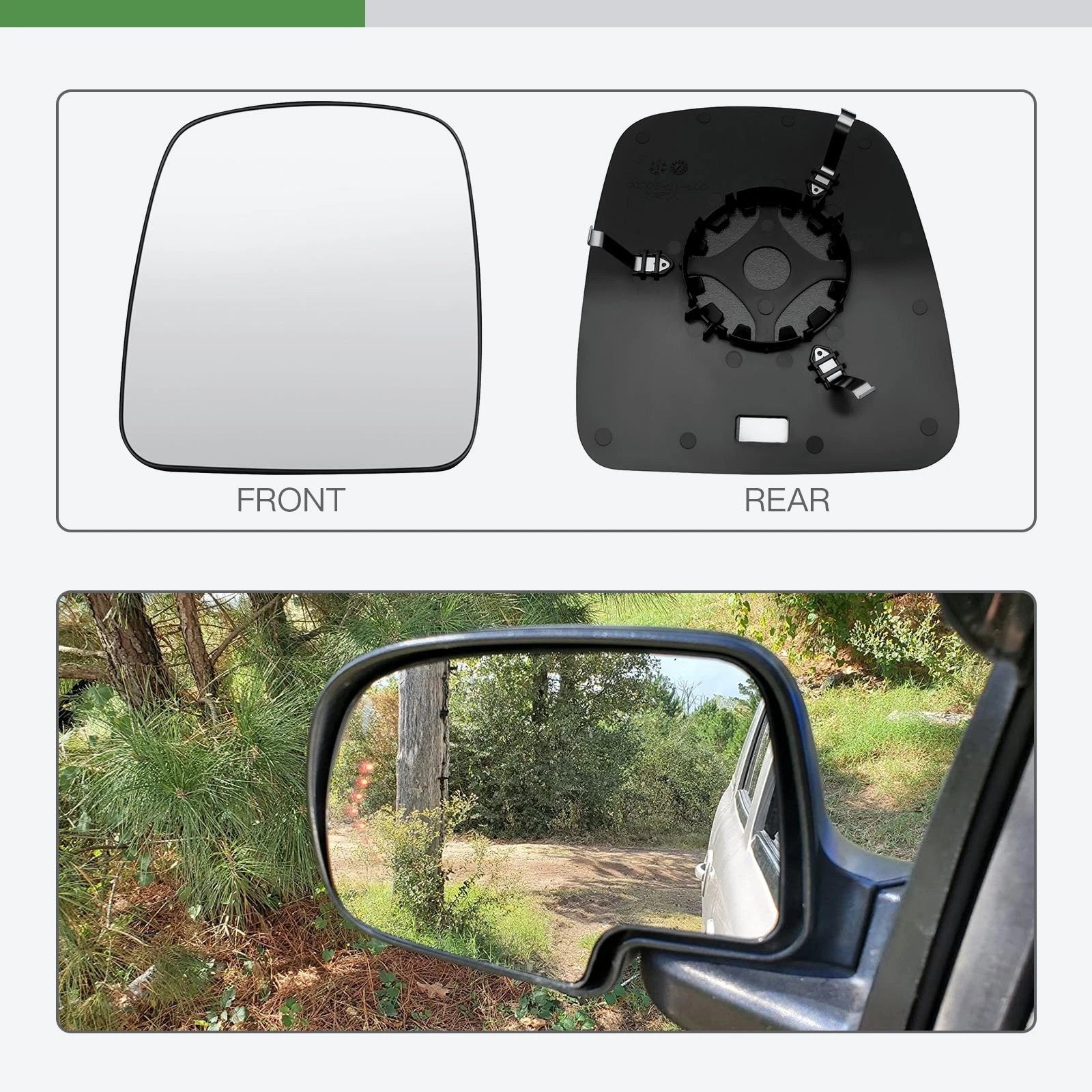 Mirror Glass for Chevrolet Express/Savana (2003–2007) Left Driver Side W/Adhesive Pads