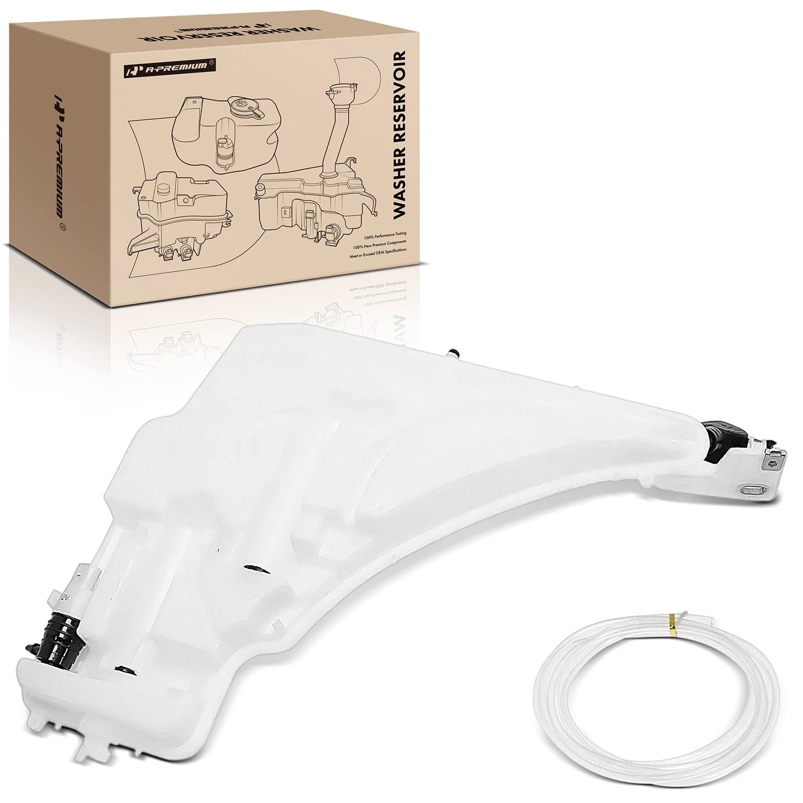 Windshield Washer Reservoir with Pump, Cap & Sensor for BMW 320i (2014-2018)
