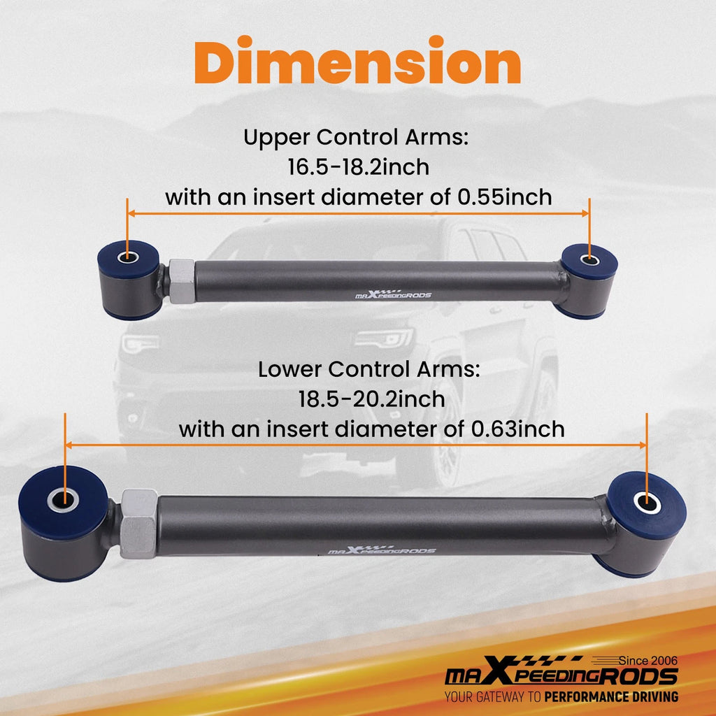 Adjustable Front Upper & Lower Control Arms 0-6" for Dodge Ram (1994-2009)