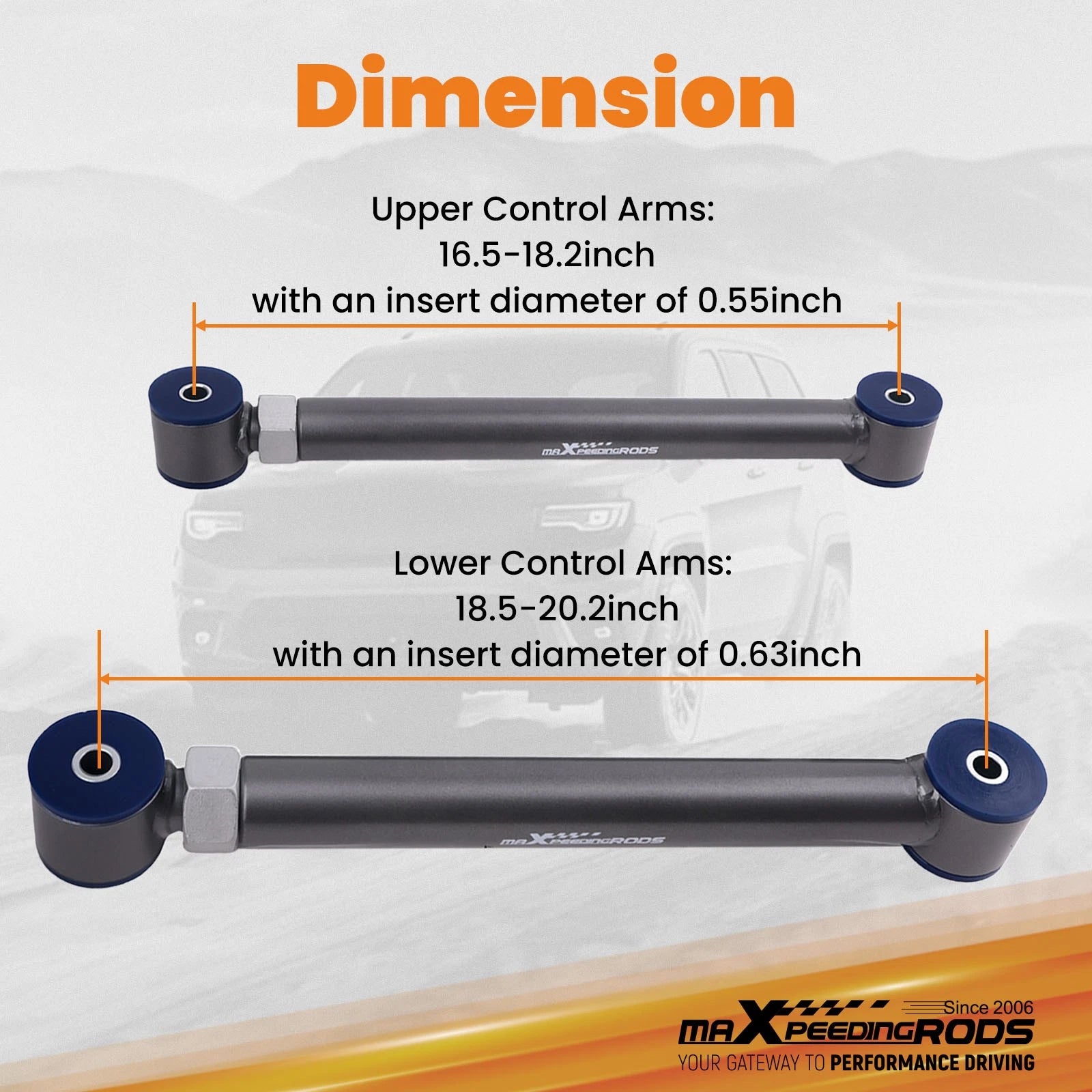 Adjustable Front Upper & Lower Control Arms 0-6" for Dodge Ram (1994-2009)