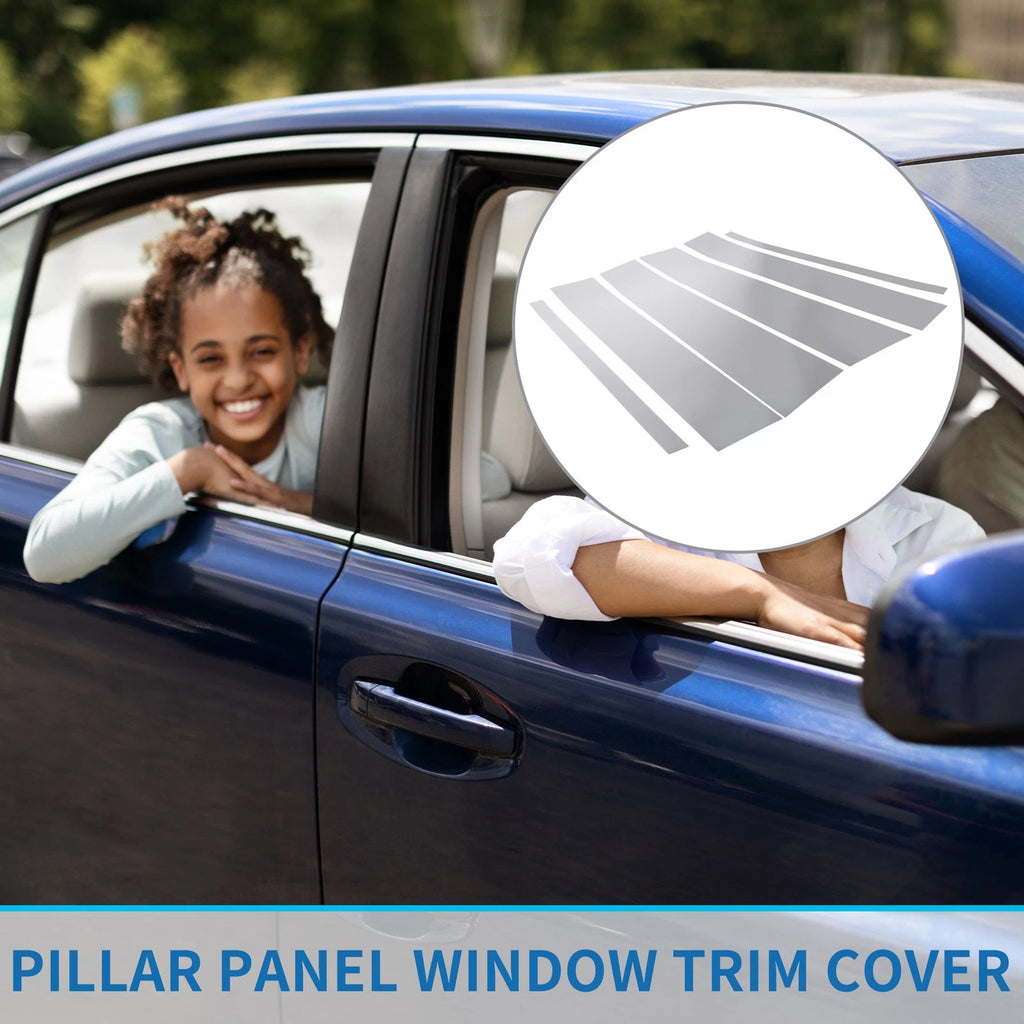 Set of 6 Car Pillar Window Trim Covers for Nissan Titan (2004–2015) Chrome