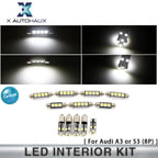 12pcs Canbus White LED Interior Lights for Audi A3 S3 (8P) (2006–2011)