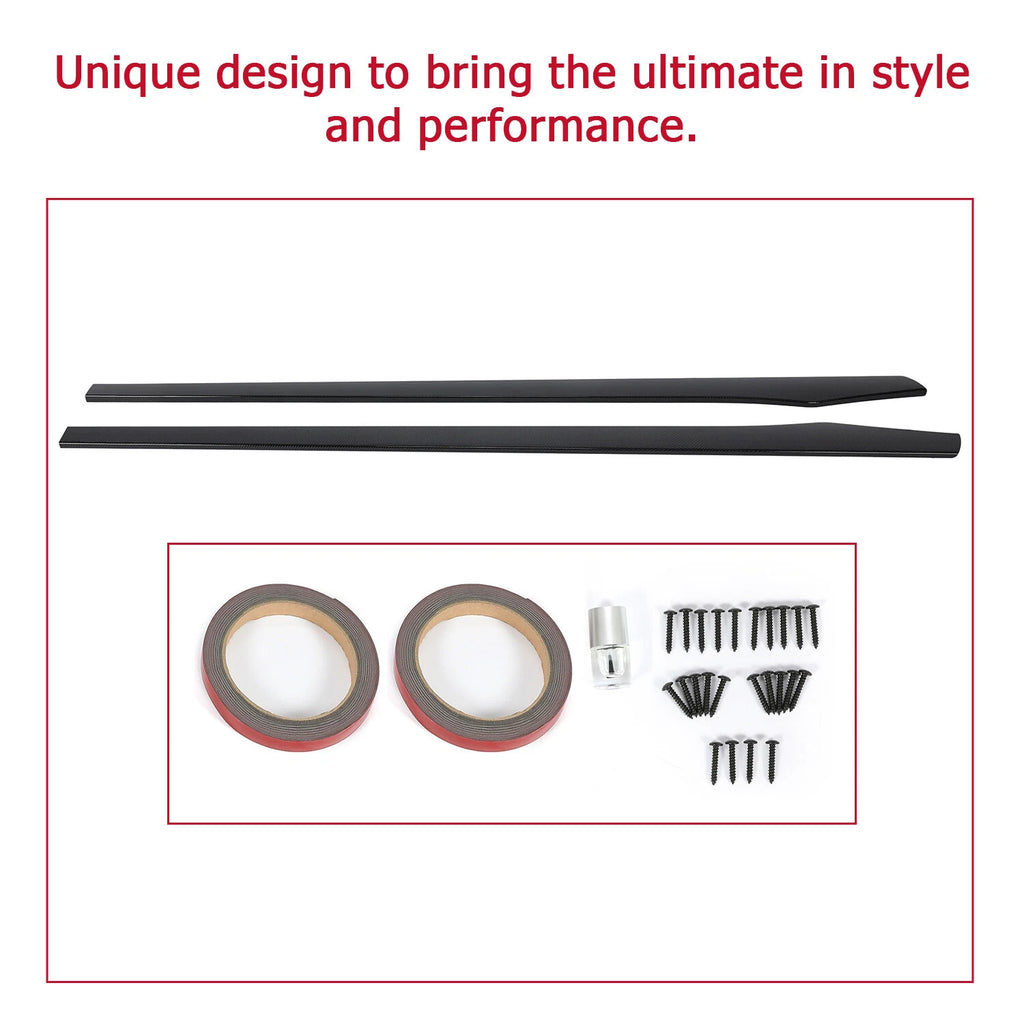 Side Skirt Extension Pair for Tesla Model S (2012–2019) Carbon Fiber Style