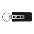 Black Leather Keychain KC1540.CUBE - Officially Licensed for Nissan Cube