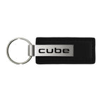 Black Leather Keychain KC1540.CUBE - Officially Licensed for Nissan Cube