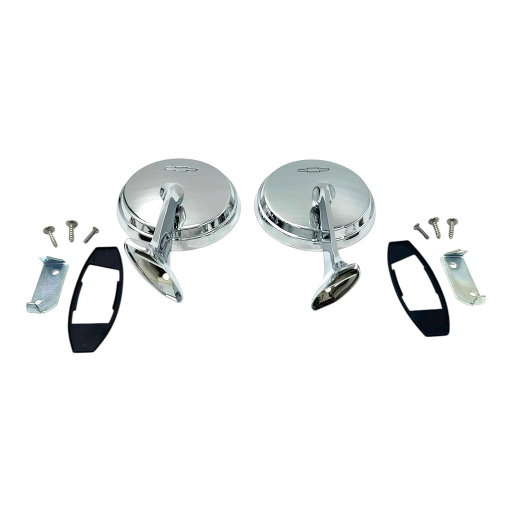 Left Chrome Exterior Door Mirror Replacement for 1965–1966 Chevy Impala