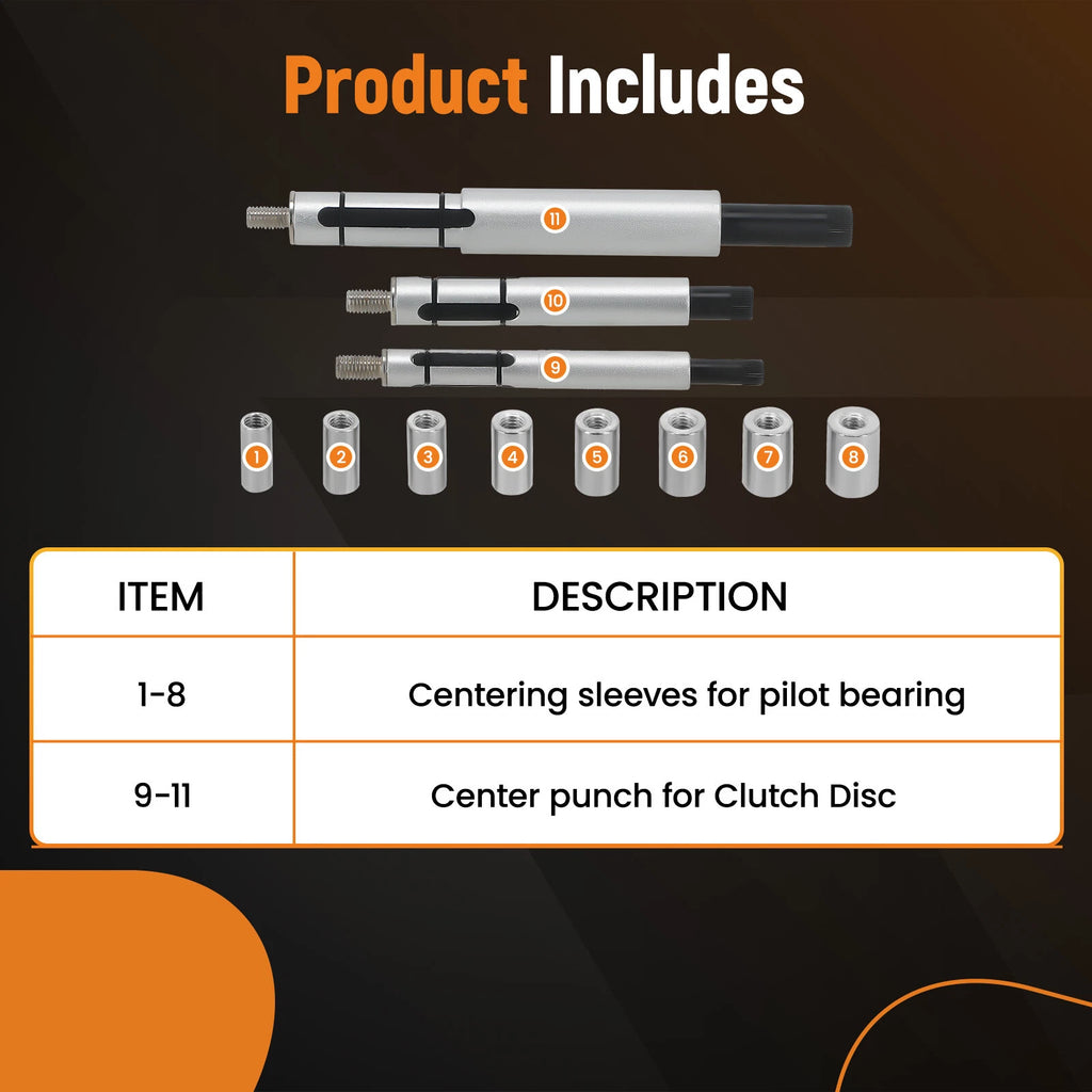 Clutch Alignment Tool Kit for Cars, Light Trucks, SUVs (Universal)