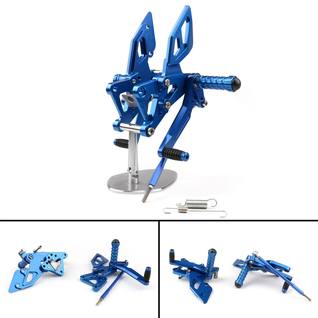 Rearsets Footpegs Footrest Set of 2 Blue for Yamaha YZF R25 R3 (2014–2016) #3