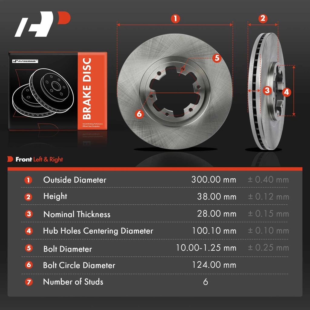 Front Disc Brake Rotors for Infiniti QX4 (1998–2003) Nissan Pathfinder