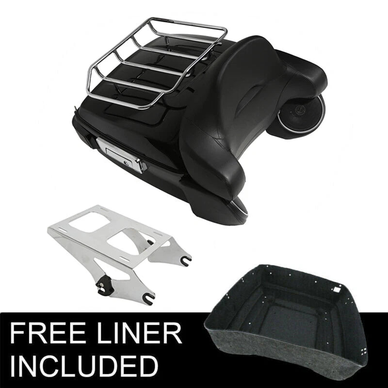 Trunk Backrest Rack Light Speaker Mount for Harley Touring Street Glide (2014–2026)
