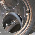 Set of 4 Black Aluminum Tire Stem Caps for Universal Vehicles