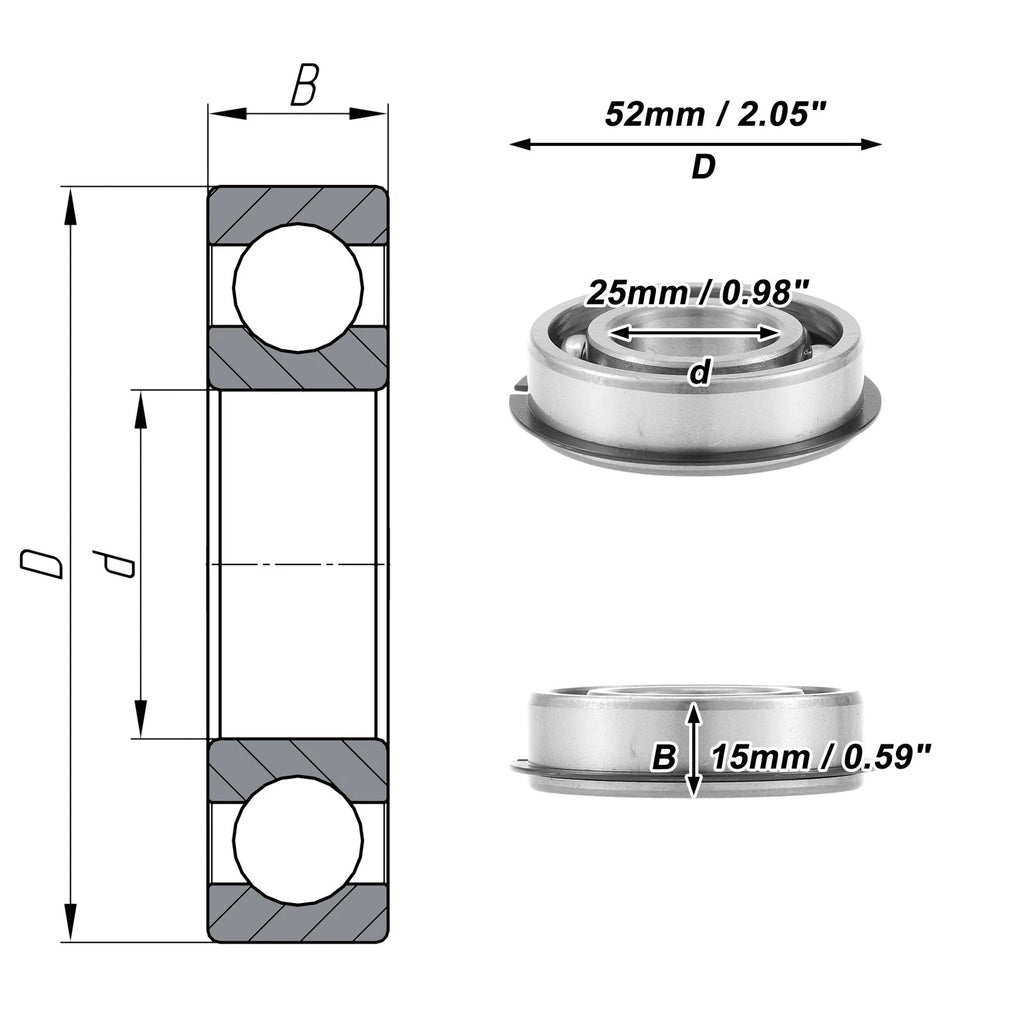 6205NR Deep Groove Ball Bearing for Scooter Skateboard Wheel (P0)