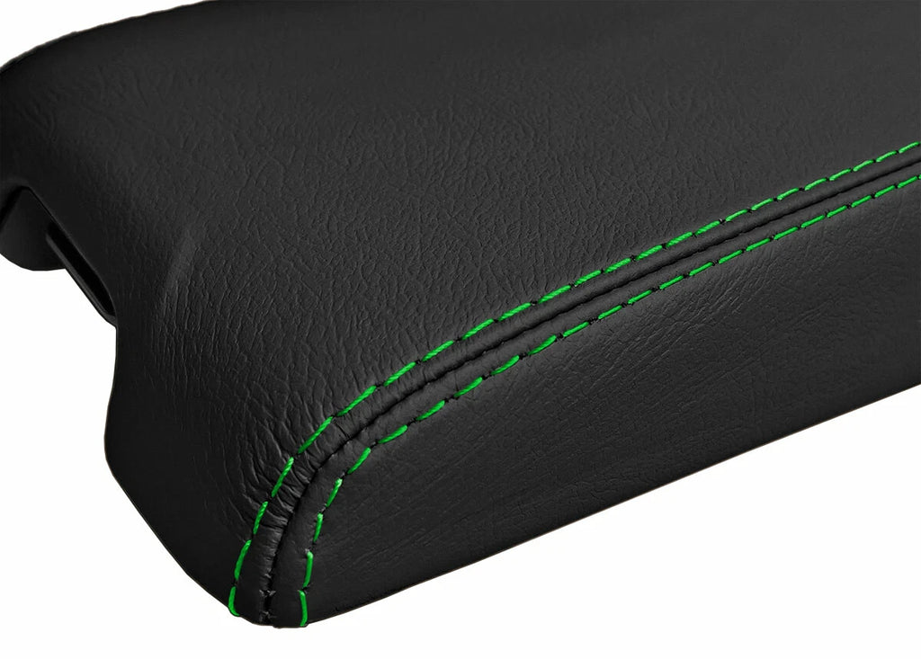 Leather Console Lid Armrest Cover for Infiniti G35 Coupe (2002–2007) Green Stitch