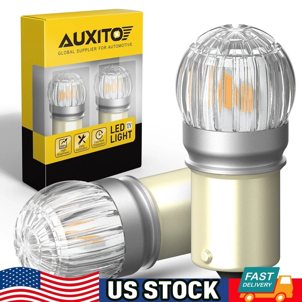 2pc 1156 7506 Yellow Amber LED Turn Signal Parking Light Bulbs for AUXITO