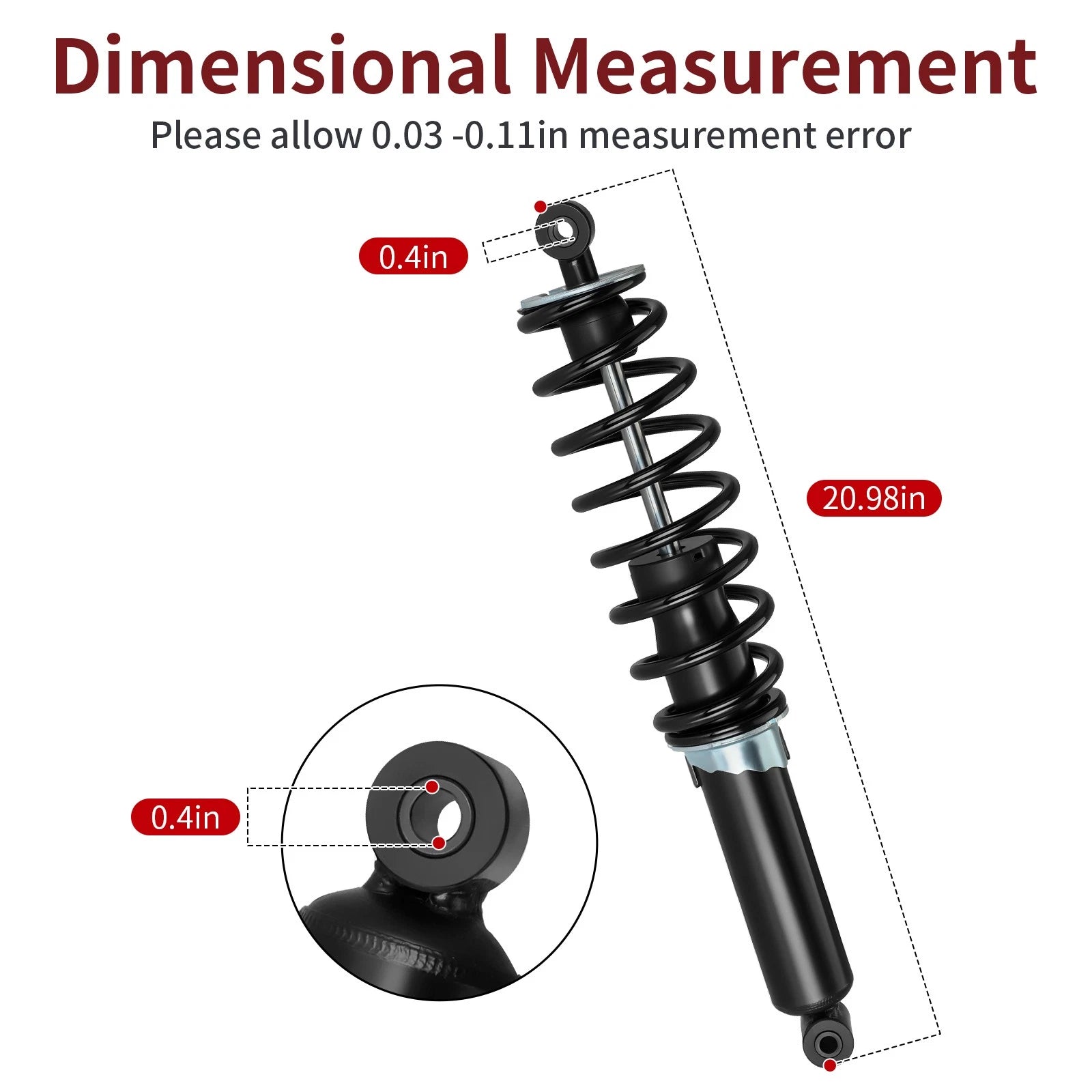 Set of 2 Rear Shock Absorbers for Polaris Sportsman X2 550 (2010) 7043569 7043813