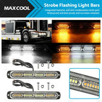2X 48 LED Amber Strobe Lightbar for Truck (12V–24V)