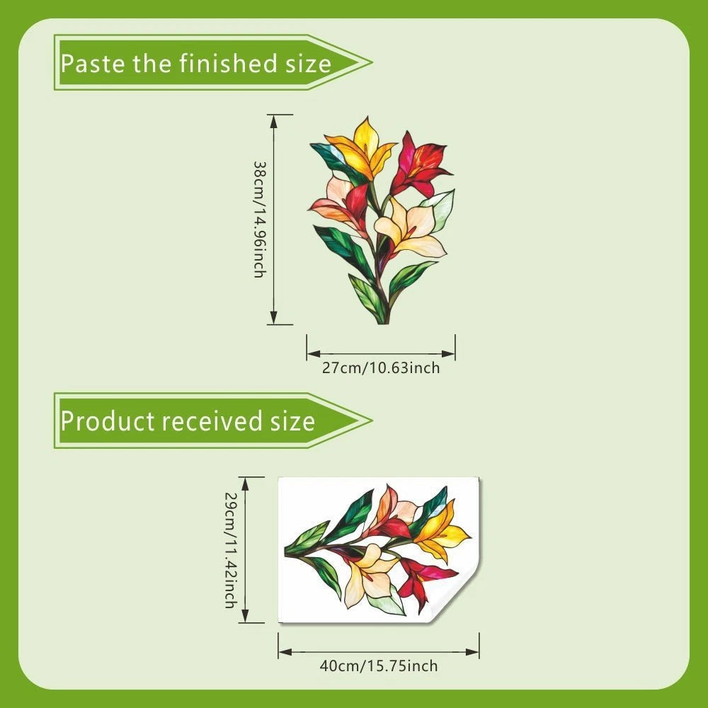 Lily Window Sticker for Balcony (40x29cm) - Waterproof PVC Decal