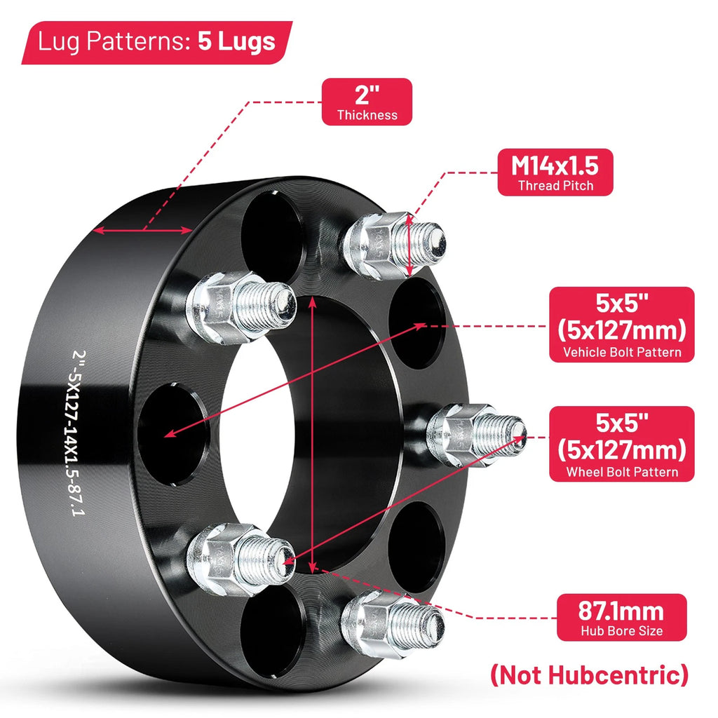 2" Wheel Spacers for Jeep Gladiator & Grand Cherokee (2014-2024)