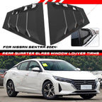 Carbon Fiber Look Rear Window Louver Cover for Nissan Sentra (2019–2025)