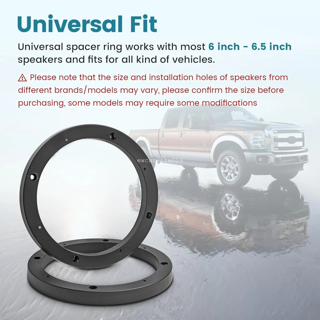 Set of 4 Speaker Spacer Rings for Custom Subwoofer Mounting (6.5")