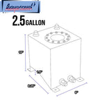 2.5 Gallon Aluminum Racing Drift Fuel Cell Gas Tank + Level Sender