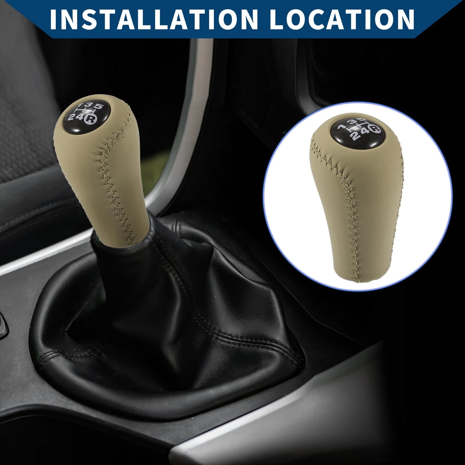 5 Speed Manual Gear Shift Knob for Toyota 4Runner (1993–2001) Faux Leather Beige