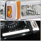 Chrome Housing Amber Corner LED Headlight for F150 Bronco (1987–1991)