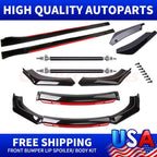 Front Bumper Lip Splitter Spoiler Side Skirts for Honda Civic Sedan (2016–2021)