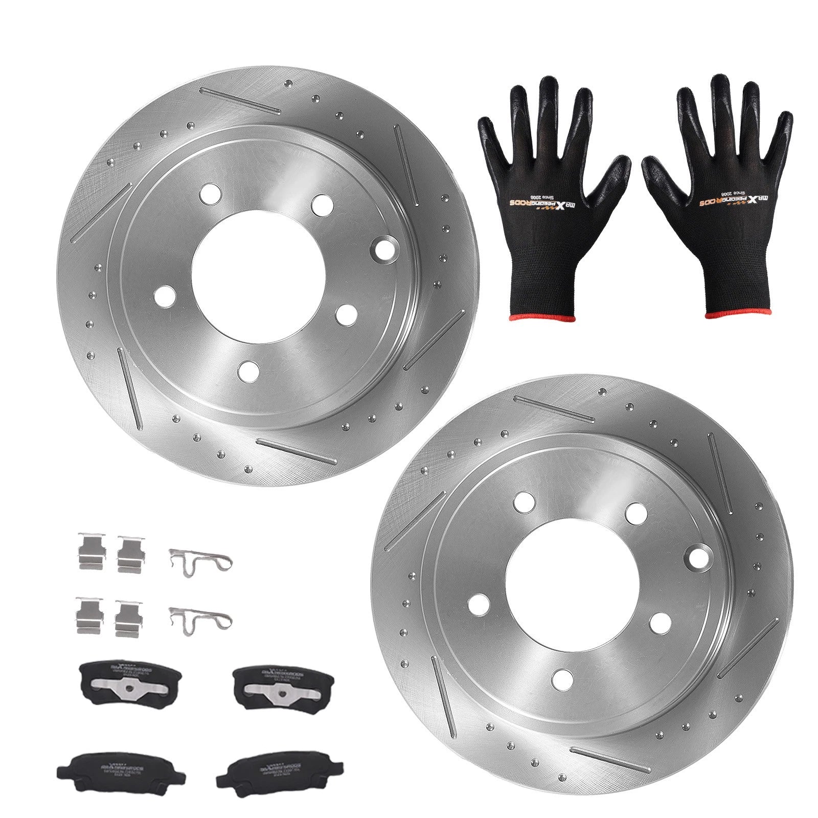 Rear Brake Rotors and Pads Kit for Dodge Avenger (2008–2014), Caliber (2007–2012)