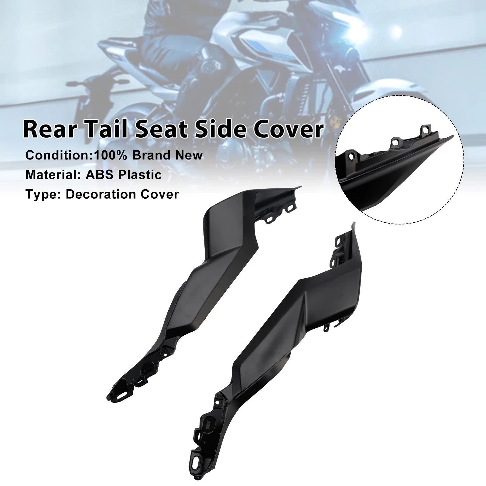 Rear Tail Seat Side Cover Fairing for Yamaha YZF-R3 R25 MT-03 (2025-2026) Matte Black