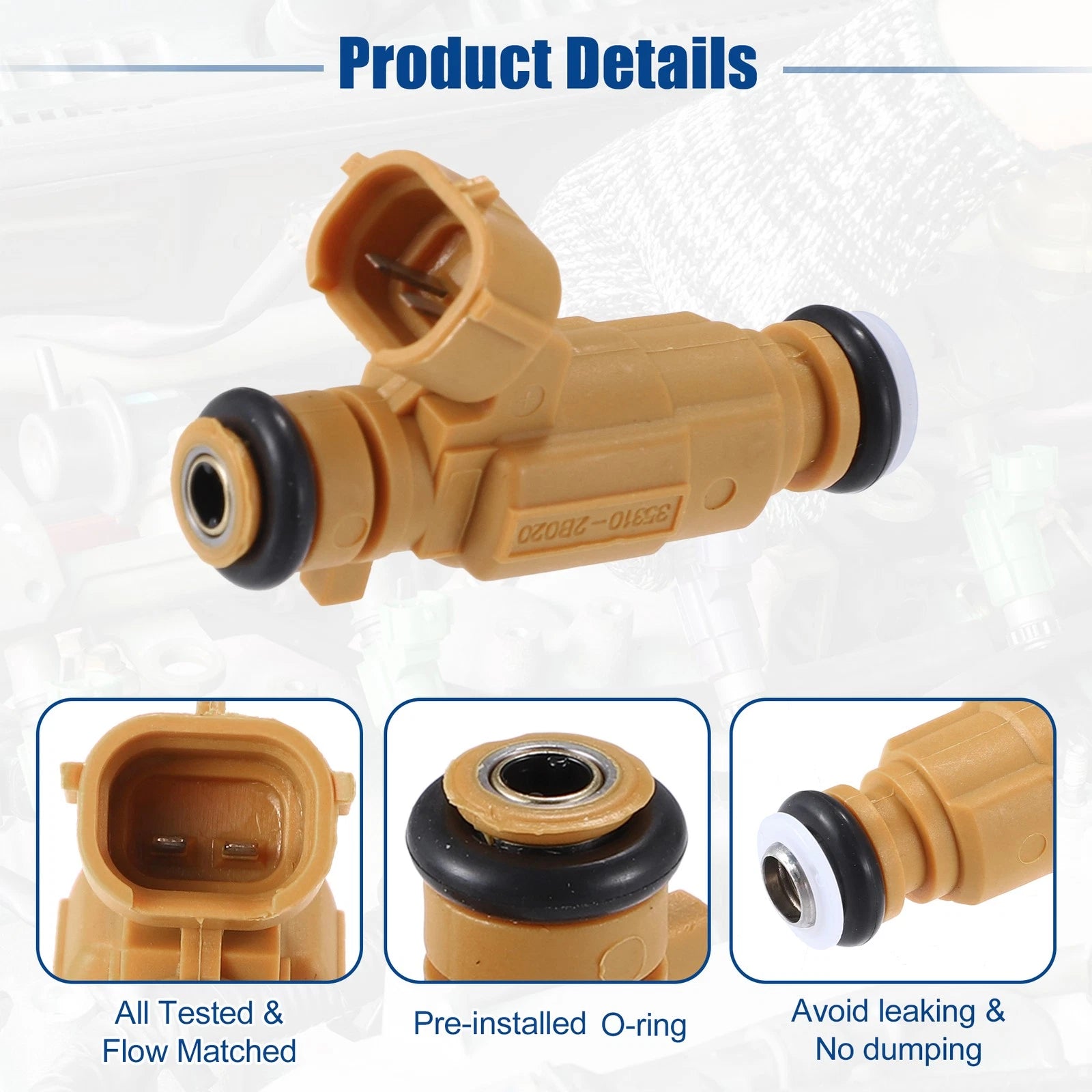 Set of 4 Fuel Injector Nozzles 35310-2B020 for Kia Rio III UB (2011–2018)